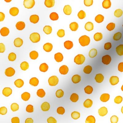 watercolor polka dots - solar orange