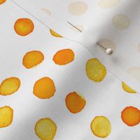 watercolor polka dots - solar orange