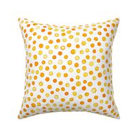 watercolor polka dots - solar orange