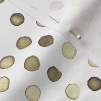 watercolor polka dots - walnut brown on white