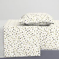 watercolor polka dots - walnut brown on white