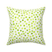 watercolor polka dots - lime green
