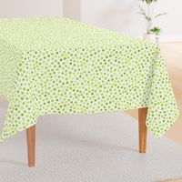 watercolor polka dots - lime green