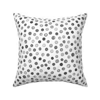 watercolor polka dots - black and white