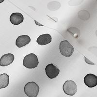 watercolor polka dots - black and white