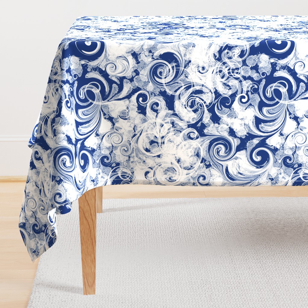 Navy Marbling  Swirls