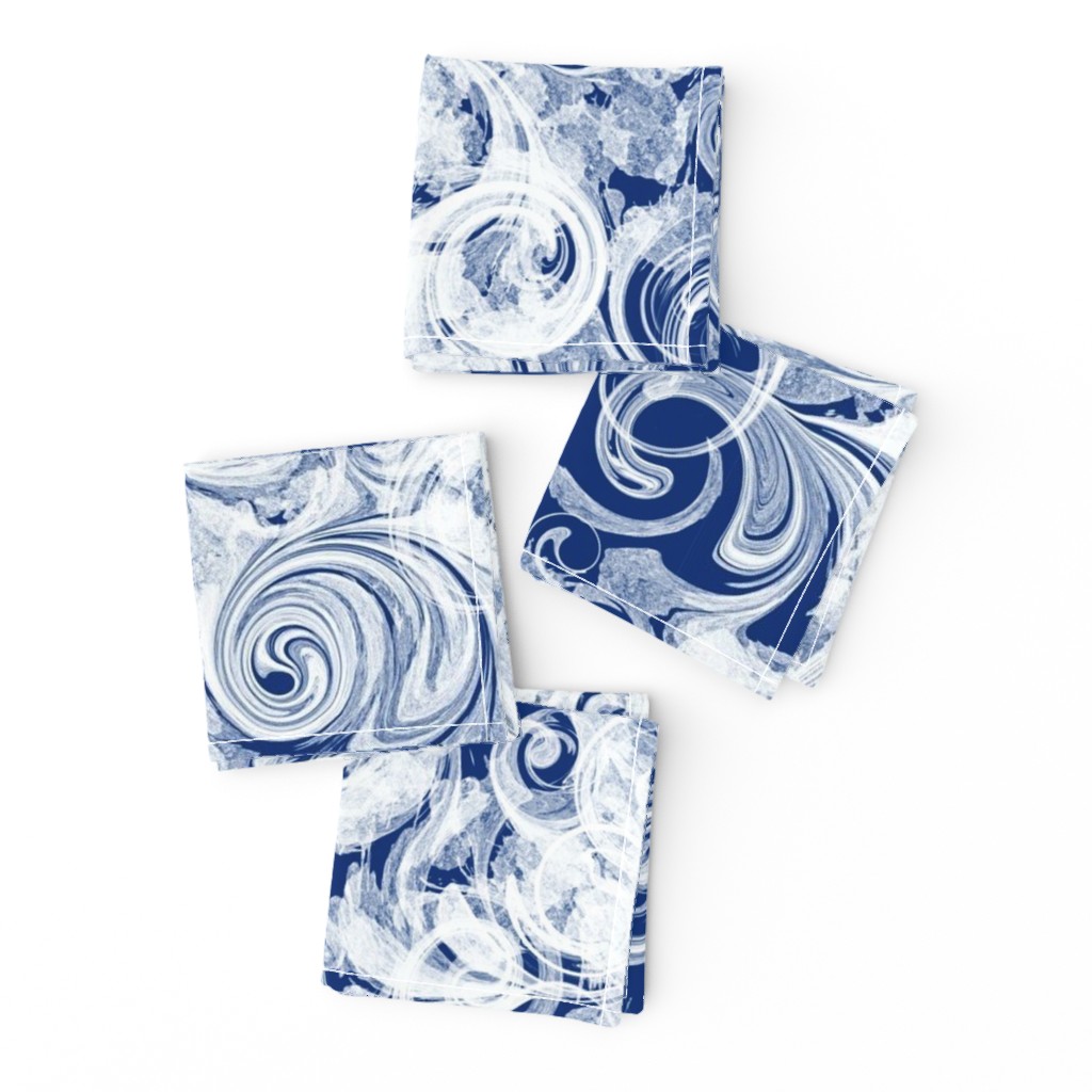 Navy Marbling  Swirls