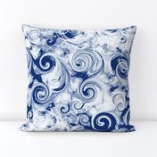 Navy Marbling  Swirls