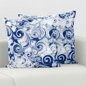 Navy Marbling  Swirls