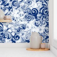 Navy Marbling  Swirls