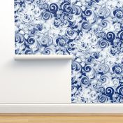 Navy Marbling  Swirls