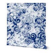 Navy Marbling  Swirls