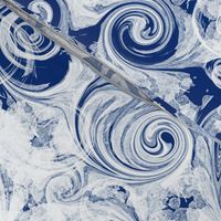 Navy Marbling  Swirls