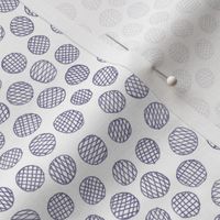 hatched pen and ink polkadots - soft purple