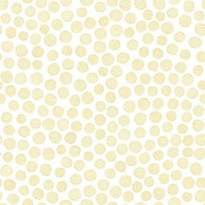 hatched pen and ink polkadots - spring gold 