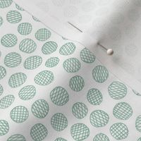 hatched pen and ink polkadots - spring green 