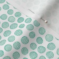 hatched pen and ink polkadots - surf teal