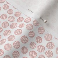 hatched pen and ink polkadots - light coral
