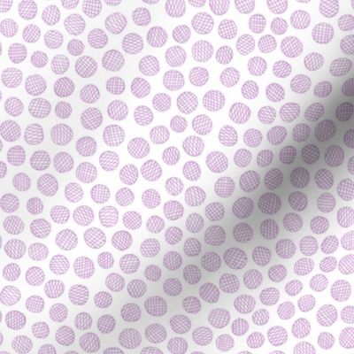 hatched pen and ink polkadots - lavender