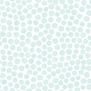 hatched pen and ink polkadots - trendy mint