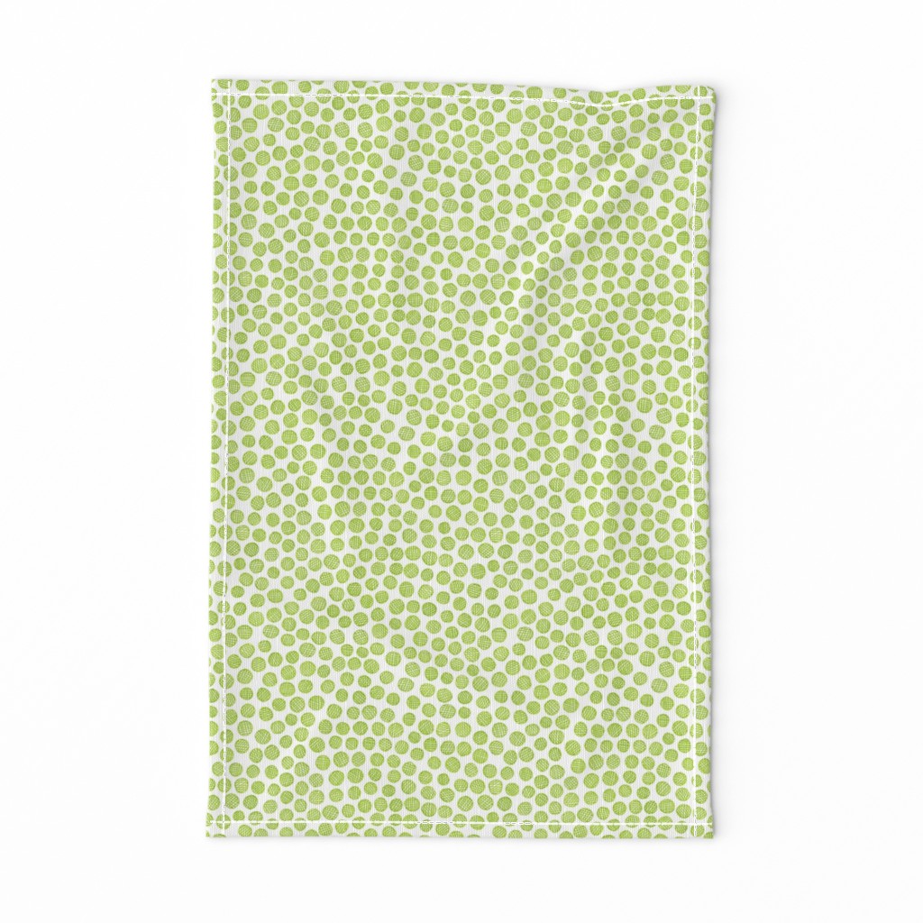 hatched pen and ink polkadots - lime green 