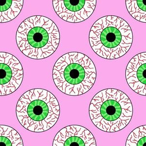 Psychobilly Eyeballs in Retro Pink