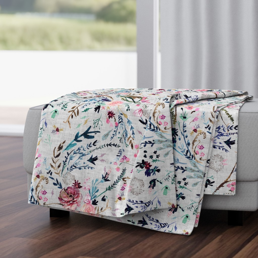 Fable Floral (grey) JUMBO