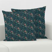Fable floral (teal) extra sml