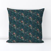 Fable floral (teal) extra sml