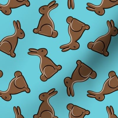 chocolate bunny on blue 2 - easter candy - LAD19