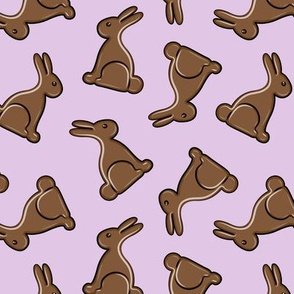 chocolate bunny on purple - easter candy - LAD19