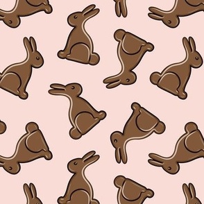 chocolate bunny on pink - easter candy - LAD19