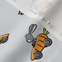 Easter Bunny Racer - Carrot Car - Grey LAD19