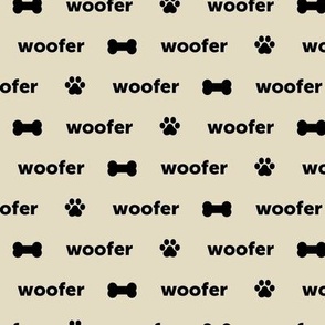 Woof puppy, dog collar fashion woofer, beige