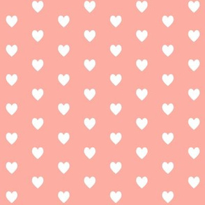 Tiny White Hearts (peach) – Baby Girl Nursery