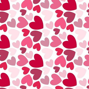 Valentines Day Hearts Red, Pink, Light Pink, Dark Red - Valentines Day - Valentines Day Fabric