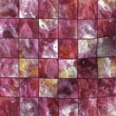 mosaic sea foam checkerboard tiles burgundy pink