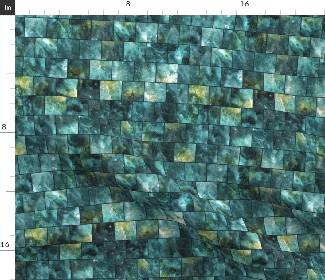 mosaic sea foam alternate rows tiles turquoise aqua