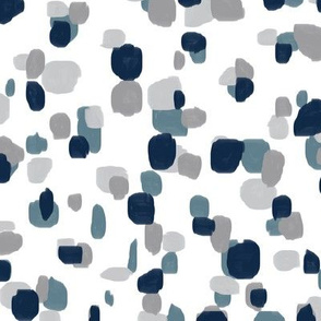 random spots in navy, slate blue, gray