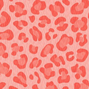 Leopard Print, Living Coral Pink with Tan Background