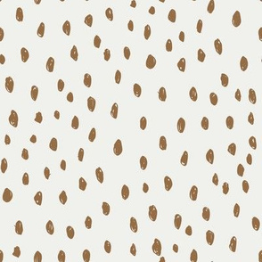 chipmunk dots on snow fabric - sfx1044 - dots, nursery, baby, muted, earthy, earth tones, simple, minimal, gender neutral fabric