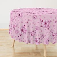 24" LARGE Vintage Magenta TINT Floral