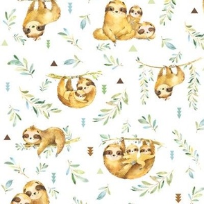 Sloths Hangin On – Children's Bedding Baby Boy Nursery, SMALL Scale