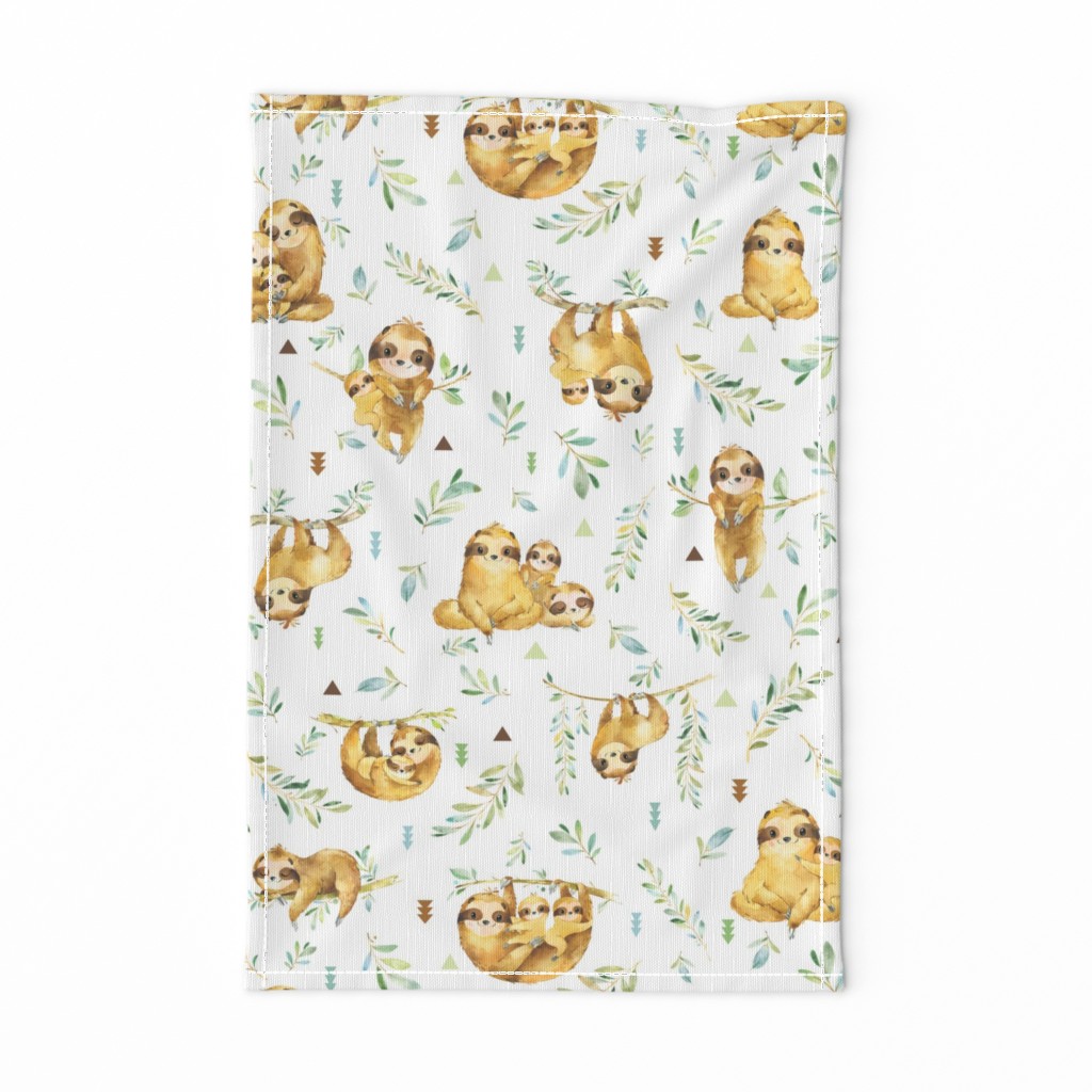 Sloths Hangin On – Children's Bedding Baby Boy Nursery, LARGE Scale