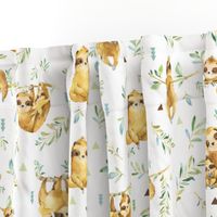 Sloths Hangin On – Children's Bedding Baby Boy Nursery, LARGE Scale