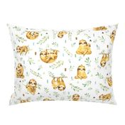 Sloths Hangin On – Children's Bedding Baby Boy Nursery, LARGE Scale