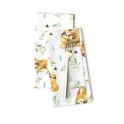 Sloths Hangin On – Children's Bedding Baby Boy Nursery, LARGE Scale