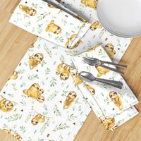 Sloths Hangin On – Children's Bedding Baby Boy Nursery, LARGE Scale