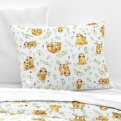 Sloths Hangin On – Children's Bedding Baby Boy Nursery, LARGE Scale