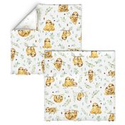 Sloths Hangin On – Children's Bedding Baby Boy Nursery, LARGE Scale